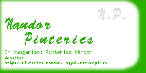 nandor pinterics business card