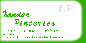nandor pinterics business card